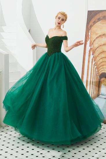 Harry | Elegant Emerald green Off-the-shoulder Ball Gown Dress for Prom/Evening_19