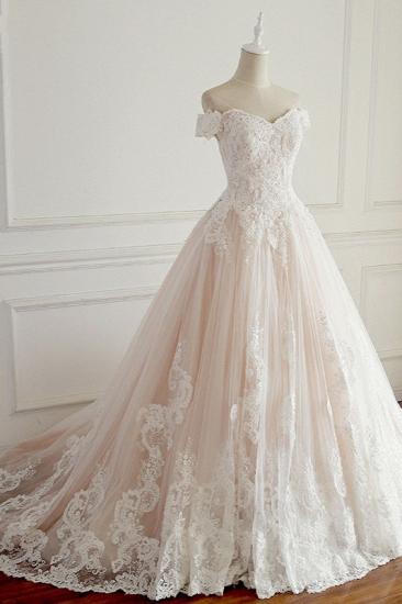 TsClothzone Elegant Off-the-Shoulder Tulle Lace Wedding Dress Sweetheart Appliques Sleeveless Bridal Gowns On Sale_4