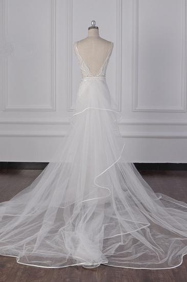 TsClothzone Glamorous Jewel Beadings Sheath Wedding Dress Tulle Beadings Appliques Bridal Gowns On Sale_3