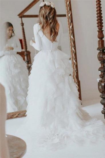Elegant Applique Wedding Dresses | Side slit Mermaid Sleeveless Floral Bridal Gowns_5