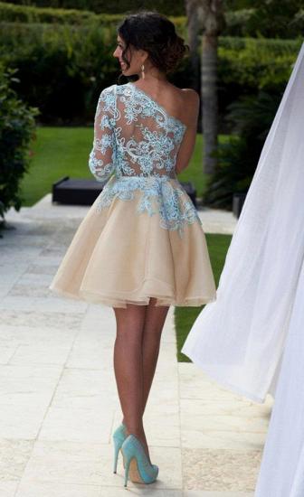 A-Line One Shoulder Mini Homecoming Dress Half Sleeve Short 2022 Cocktail Gowns_3