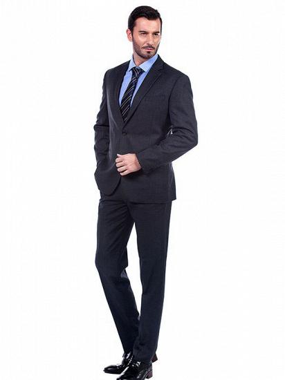 Black notch lapel business two-piece suit_2