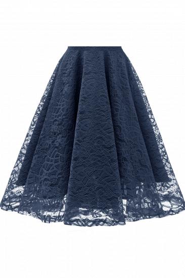 Retro Lace Cap Sleeves Dress Elegant Cocktail Party V-neck A Line Vintage Dress_19