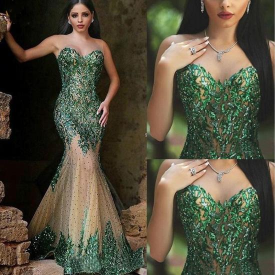 Glamorous Sleeveless Mermaid Prom Dresses Appliques Beadings Women's Party Gown_3