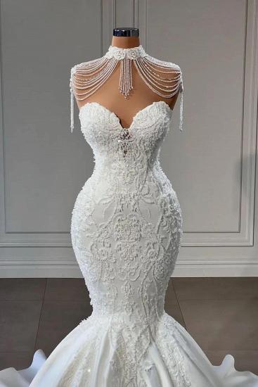 Luxurious Mermaid Floor-length Lace Wedding Dress_2