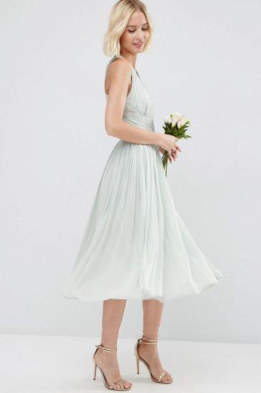 Knee-Length V-Neck Sleeveless Chiffon Bridesmaid Dress With Ruching And Straps_4