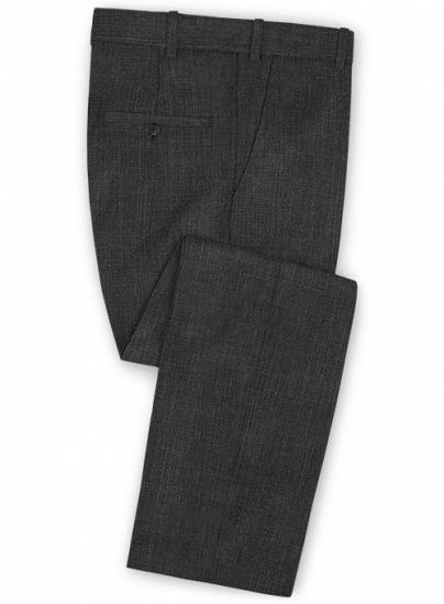 Anthrazitschwarzer Anzug aus Wolle mit fallendem Revers | zweiteiliger Anzug_3
