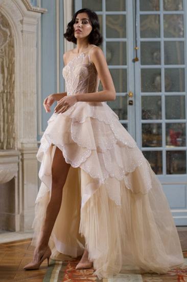 Jewel Sequins Asymmetrical Dress Sleeveless Tiered Hi-Lo Evening Dresses_6