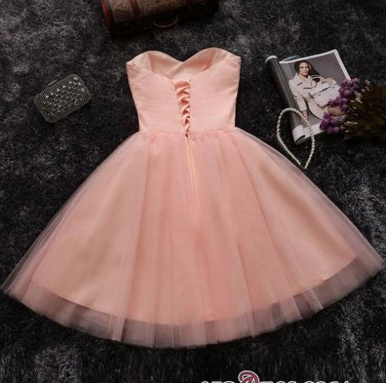 Beads Sequins Short Homecoming Dresses | Sweetheart Coral Pink Hoco Dress_4