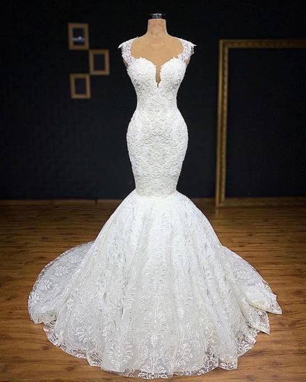 Wunderschöne Brautkleider Meerjungfrau Lang | Elegante Spitze Abendmode Weiße