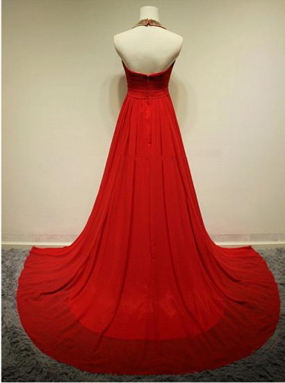 Halter Red Crystal 2022 Abendkleider Tüll Luxuriöse maßgeschneiderte charmante Partykleider_2