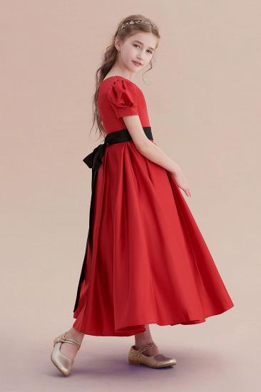Affordable A-line Satin Flower Girl Dress | Awesome Short Sleeve Little Girls Dress for Wedding_6