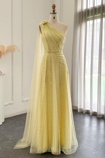 Luxuriöses One-Shoulder-Abendkleid mit glitzernden Perlen und Pailletten, formelles Dubai-Kleid für die Hochzeitsfeier_9