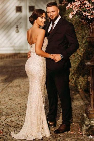 Elegant Long Sequined Bandeau Collar Evening Dress | Cheap Sexy Prom Dresses_2