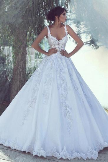 Wunderschöne Schatzriemen Ärmellose Brautkleider aus weißer Spitze Online