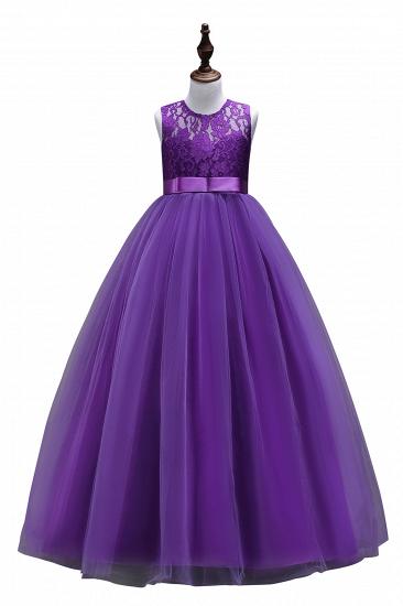 Elegant Jewel Lace Flowergirl Dresses | Bow Sleeveless Children Dresses_2