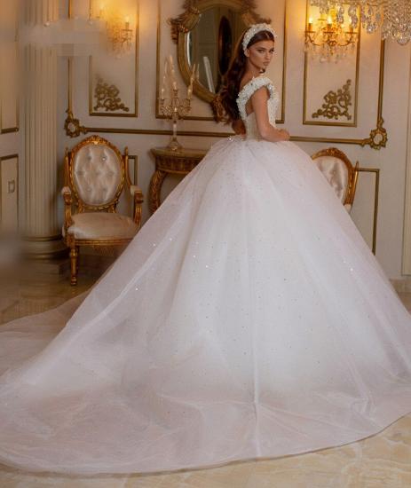 Pure and Perfect Princess White A-Line Sleeveless Wedding Dress_5