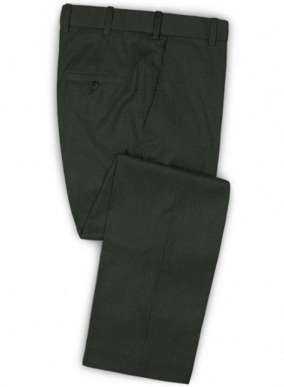 Dark green 100% pure wool pants_1