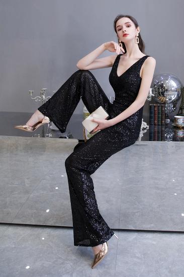Sexy Shining V-neck Silver Sequin Sleeveless Prom Jumpsuit_16