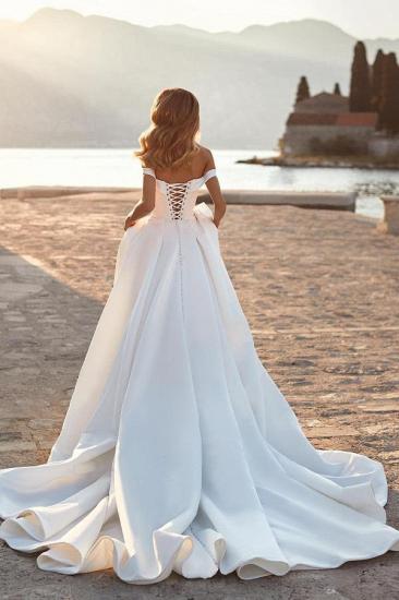 Gorgeous A Line Wedding Dresses | Satin Wedding Dresses With Glitter_2