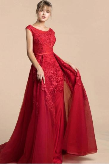 Stunning Scoop Neck Sleeveless A-line Prom Dress Side Slit