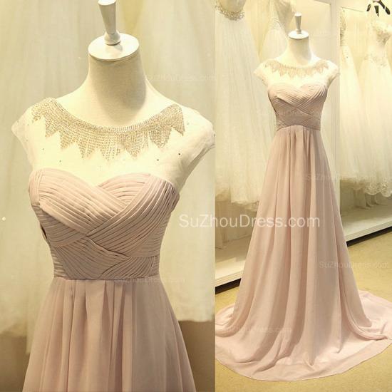 A Line Designer Chiffon Long Crystal Prom Dresses Simple Formal Inexpensive Ruffle Dresses for Junior_3