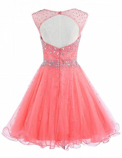 Latest Pink Beadings Mini Homecoming Dress Popular Custom Made Zipper Short Cocktail Dresses_2