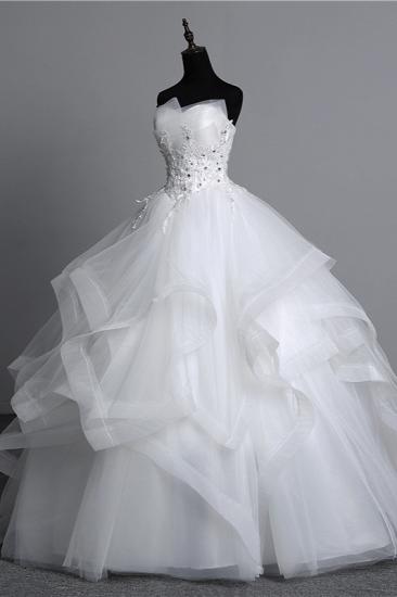 TsClothzone Gorgeous Strapless Tulle Layers Wedding Dress Appliques Beadings Bridal Gowns Online_5