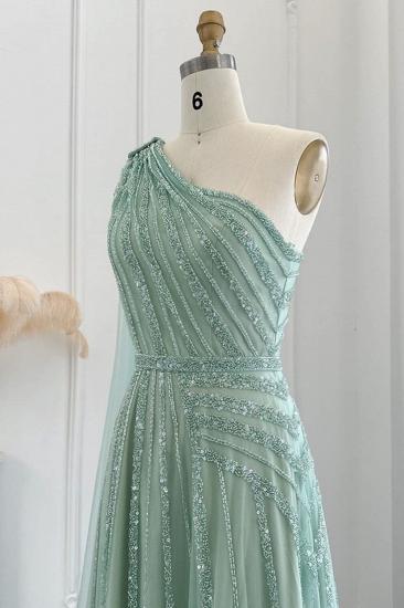 Luxuriöses One-Shoulder-Abendkleid mit glitzernden Perlen und Pailletten, formelles Dubai-Kleid für die Hochzeitsfeier_4