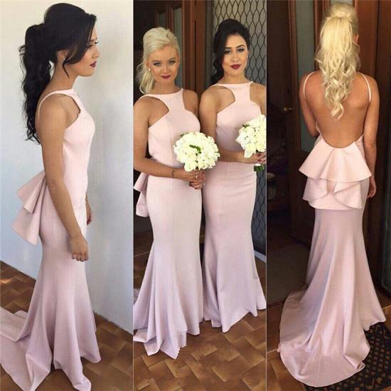 Backless Mermaid Bridesmaid Dresses Sexy Spaghetti Straps 2022 Sleeveless Evening Dresses with Open Back_2