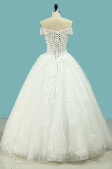 TsClothzone Chic Strapless Sweetheart Tulle Wedding Dress Sleeveless Lace Appliques Bridal Gowns On Sale_3