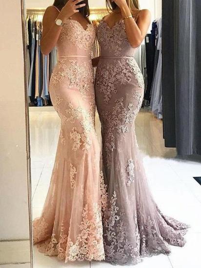 Red Lace Appliques Prom Dress | Mermaid Formal Dress_6