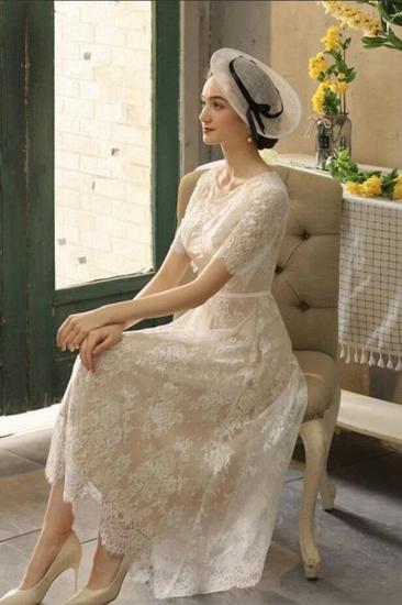 Schöne Brautkleider aus Spitze kurz | Brautkleider mit Ärmeln_3