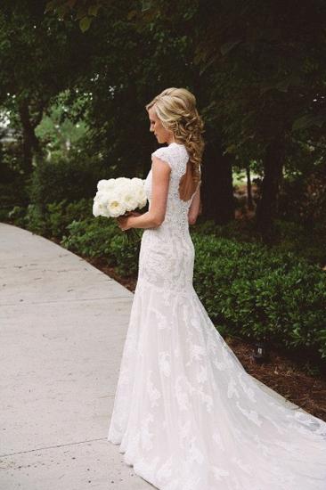 Popular 2022 Sheath Wedding Dresses Sleeveless Court Train Bridal Dress_3