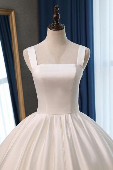 TsClothzone Elegantes Ballkleid mit Trägern, eckigem Ausschnitt, Brautkleid, Rüschen, ärmellose Brautkleider online_6
