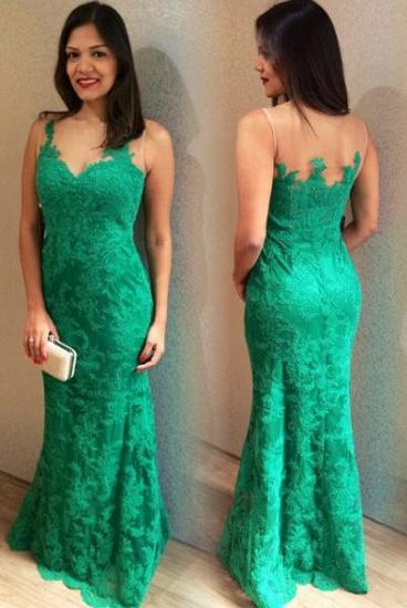 Mermaid Sleeveless Floor Length Evening Dress Formal Elegant Lace Prom Dress 2022