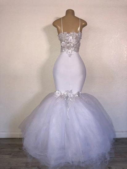 Mermaid Strapless Tulle Applique Elegant Prom Dresses_2