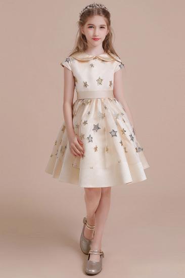 Pretty Cap Sleeve Tulle Flower Girl Dress | Star Sequins Little Girls Pegeant Dress Online_4