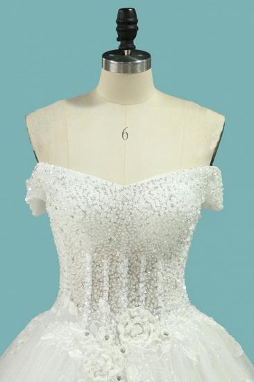TsClothzone Chic trägerloses Schatz-Tüll-Hochzeitskleid ärmellose Spitzenapplikationen Brautkleider im Angebot_4
