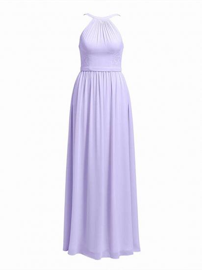 Grape Maxi Formal Long Halter Chiffon Bridesmaid Dress_4