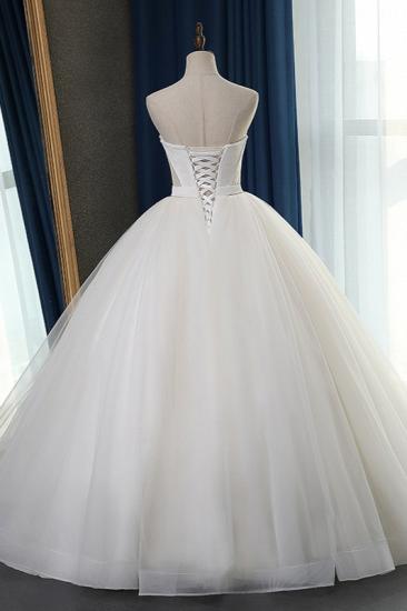 TsClothzone Sexy Strapless Sweetheart Wedding Dress Ball Gown Sleeveless White Tulle Bridal Gowns On Sale_3