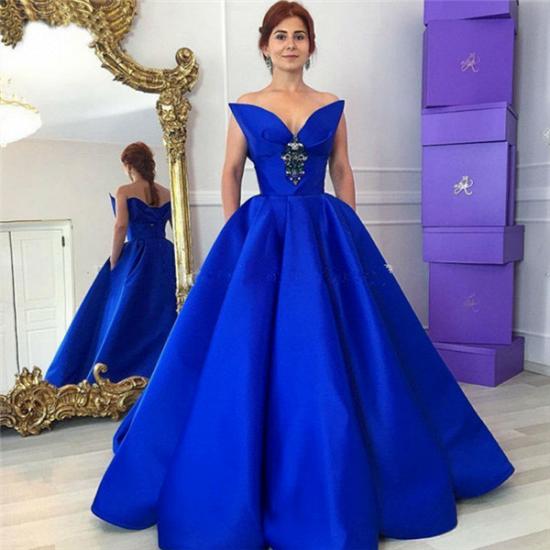 Elegant Floor-Length Royal-Blue Ball-Gown Crystal Prom Dress_3