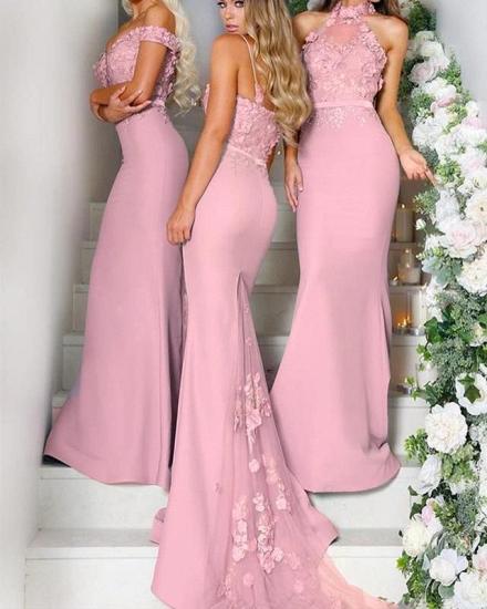 Multy-style Mermaid Lace Floor Length Bridesmaid Dresses With Waistband | Maid Of honor Gowns On Sale_2