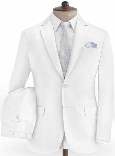 White Slim Chino Suit 2 Piece Set_1