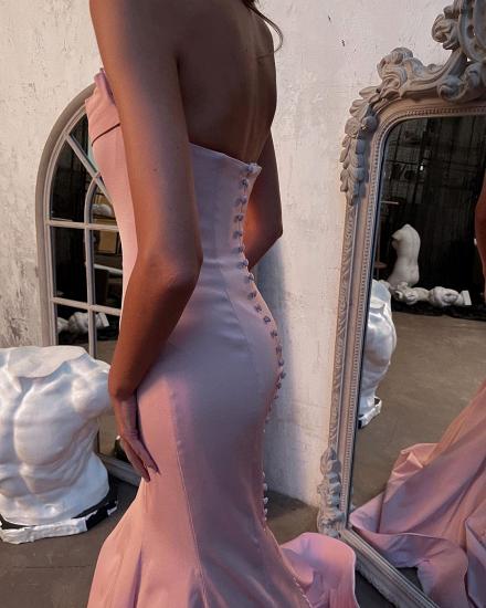 Elegant Simple long pink prom dress evening dresses_3