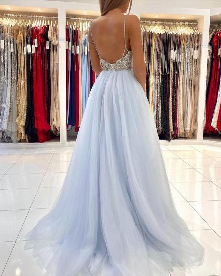 Light Blue Long Sling Simple Evening Dress | Long Prom Dresses Cheap_2