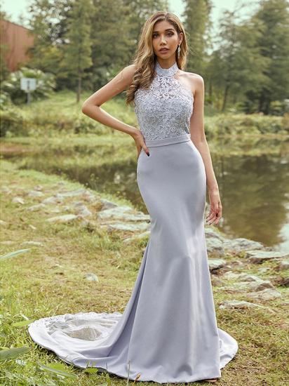 Silver Lace Evening Dress | Long Prom Dress Cheap_1