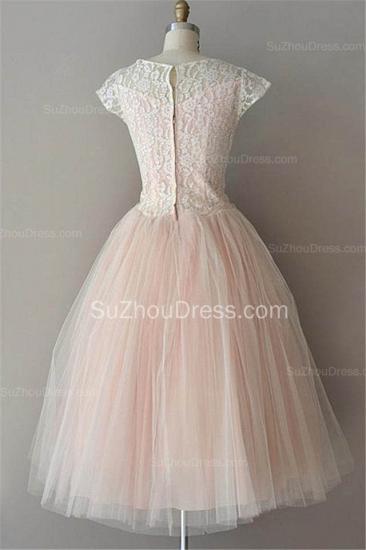 Short Sleeve Lace Knee Length Homecoming Dress Cheap Zipper Plus Size Prom Dress for Women_3