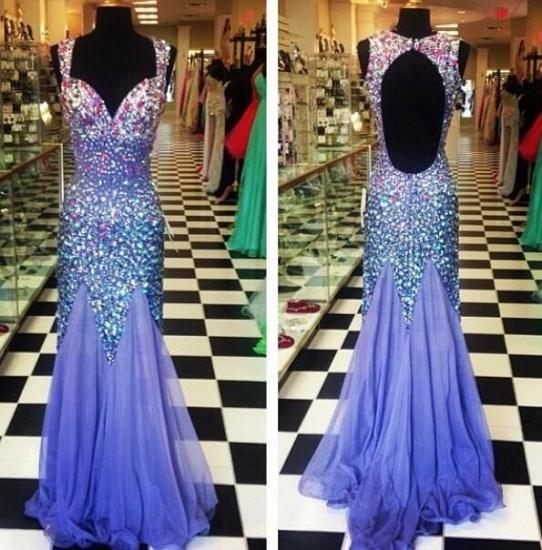 Sweetheart Halter Mermaid 2022 Evening Dresses Sequined Backless Floor Length Prom Gowns_3