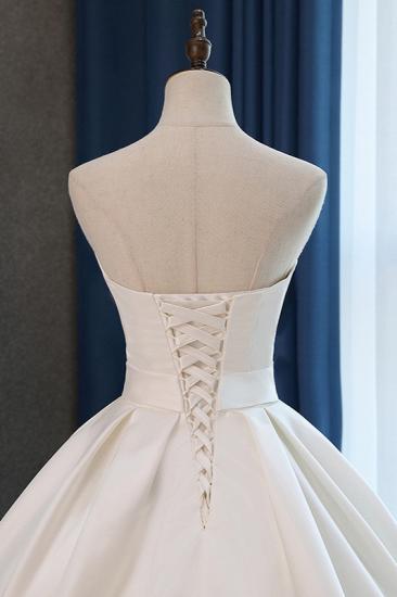 TsClothzone Elegant Sweetheart White Satin Wedding Dress A-line Ruffles Bridal Gowns On Sale_5